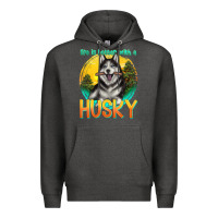 Charcoal Heather life is better with a husky Premium Hoodie - texasbilliewilder