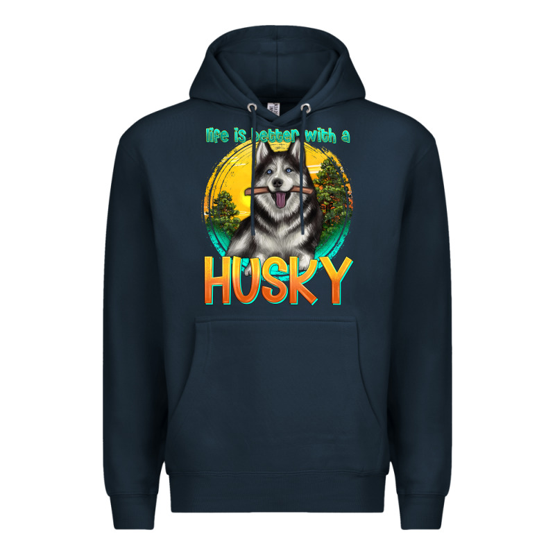 Life Is Better With A Husky Premium Hoodie by texasbilliewilder | Teevron