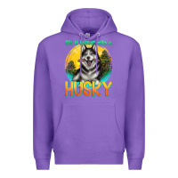 Purple life is better with a husky Premium Hoodie - texasbilliewilder