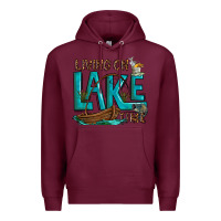 Burgundy living on lake time Premium Hoodie - texasbilliewilder