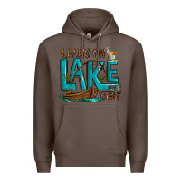 Coffee living on lake time Premium Hoodie - texasbilliewilder