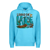 Ocean Blue living on lake time Premium Hoodie - texasbilliewilder