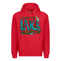 Red living on lake time Premium Hoodie - texasbilliewilder