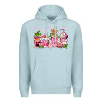 Blue Mist pink christmas coffee cups Premium Hoodie - Zillion Design Studio
