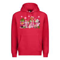 Cardinal pink christmas coffee cups Premium Hoodie - Zillion Design Studio
