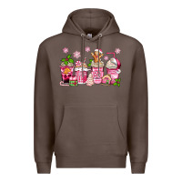 Coffee pink christmas coffee cups Premium Hoodie - Zillion Design Studio