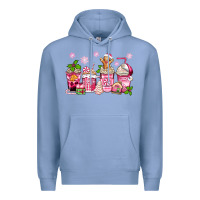 Colony Blue pink christmas coffee cups Premium Hoodie - Zillion Design Studio