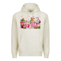 Oatmeal Heather pink christmas coffee cups Premium Hoodie - Zillion Design Studio