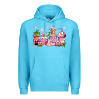 Ocean Blue pink christmas coffee cups Premium Hoodie - Zillion Design Studio