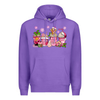 Purple pink christmas coffee cups Premium Hoodie - Zillion Design Studio