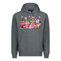 Rock pink christmas coffee cups Premium Hoodie - Zillion Design Studio