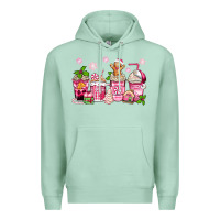 Seafoam pink christmas coffee cups Premium Hoodie - Zillion Design Studio