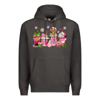 Smoke pink christmas coffee cups Premium Hoodie - Zillion Design Studio