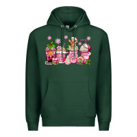 Sports Green pink christmas coffee cups Premium Hoodie - Zillion Design Studio