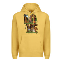 Antique Gold love camping Premium Hoodie - texasbilliewilder