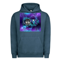 Pigment Midnight Navy for the love of the wolves Urban Hoodie - RanaPortraitStore