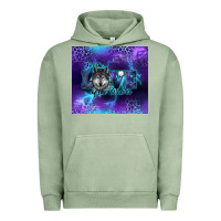 Pigment Oil Green for the love of the wolves Urban Hoodie - RanaPortraitStore