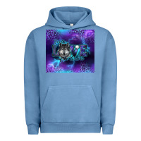 Pigment Pebble Blue for the love of the wolves Urban Hoodie - RanaPortraitStore