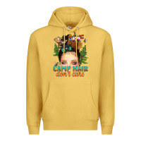 Antique Gold messy bun camp hair dont care Premium Hoodie - texasbilliewilder