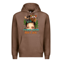 Chestnut messy bun camp hair dont care Premium Hoodie - texasbilliewilder