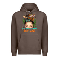 Coffee messy bun camp hair dont care Premium Hoodie - texasbilliewilder