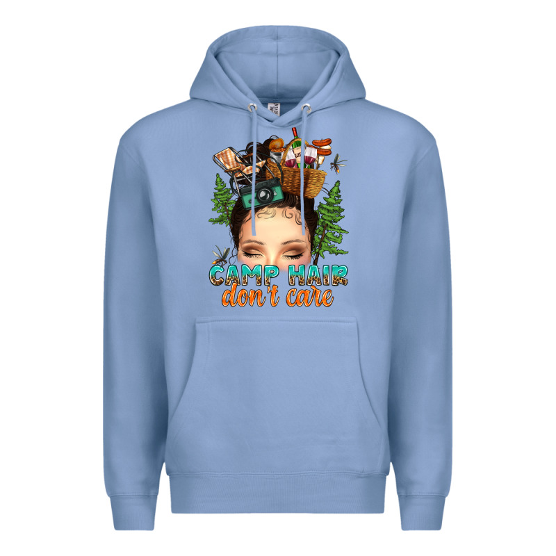 Messy Bun Camp Hair Dont Care Premium Hoodie by texasbilliewilder | Teevron