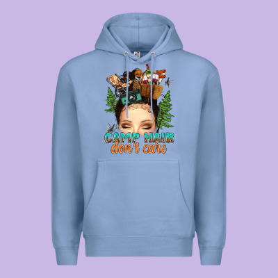 Premium Hoodie messy bun camp hair dont care