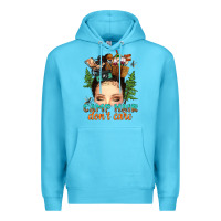 Ocean Blue messy bun camp hair dont care Premium Hoodie - texasbilliewilder