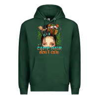 Sports Green messy bun camp hair dont care Premium Hoodie - texasbilliewilder