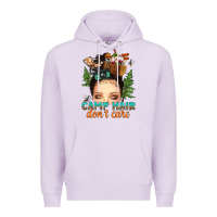 Lilac messy bun camp hair dont care Premium Hoodie - texasbilliewilder