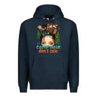 Navy messy bun camp hair dont care Premium Hoodie - texasbilliewilder