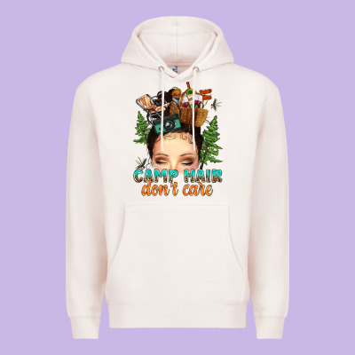 Premium Hoodie messy bun camp hair dont care