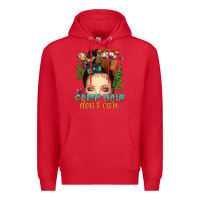 Red messy bun camp hair dont care Premium Hoodie - texasbilliewilder