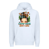 White messy bun camp hair dont care Premium Hoodie - texasbilliewilder