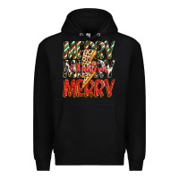 Black merry christmas lightning bolt Premium Hoodie - Zillion Design Studio