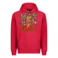 Cardinal merry christmas lightning bolt Premium Hoodie - Zillion Design Studio