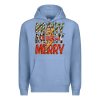 Colony Blue merry christmas lightning bolt Premium Hoodie - Zillion Design Studio