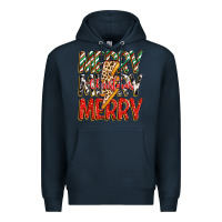 Navy merry christmas lightning bolt Premium Hoodie - Zillion Design Studio