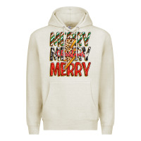 Oatmeal Heather merry christmas lightning bolt Premium Hoodie - Zillion Design Studio