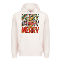 Pale Pink merry christmas lightning bolt Premium Hoodie - Zillion Design Studio