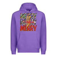 Purple merry christmas lightning bolt Premium Hoodie - Zillion Design Studio