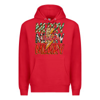 Red merry christmas lightning bolt Premium Hoodie - Zillion Design Studio