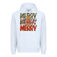 White merry christmas lightning bolt Premium Hoodie - Zillion Design Studio