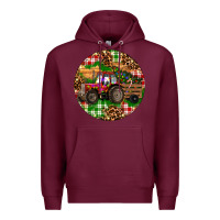 Burgundy Christmas Farm Red Tractor Premium Hoodie - RanaPortraitStore