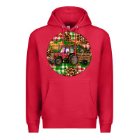 Cardinal Christmas Farm Red Tractor Premium Hoodie - RanaPortraitStore