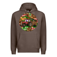 Coffee Christmas Farm Red Tractor Premium Hoodie - RanaPortraitStore