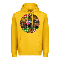 Lemon Christmas Farm Red Tractor Premium Hoodie - RanaPortraitStore