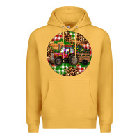 Mustard Christmas Farm Red Tractor Premium Hoodie - RanaPortraitStore
