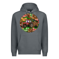 Rock Christmas Farm Red Tractor Premium Hoodie - RanaPortraitStore