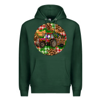 Sports Green Christmas Farm Red Tractor Premium Hoodie - RanaPortraitStore